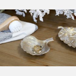 Fad med blad - Antique messing - Lille