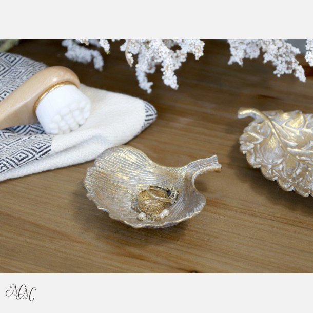 Fad med blad - Antique messing - Lille