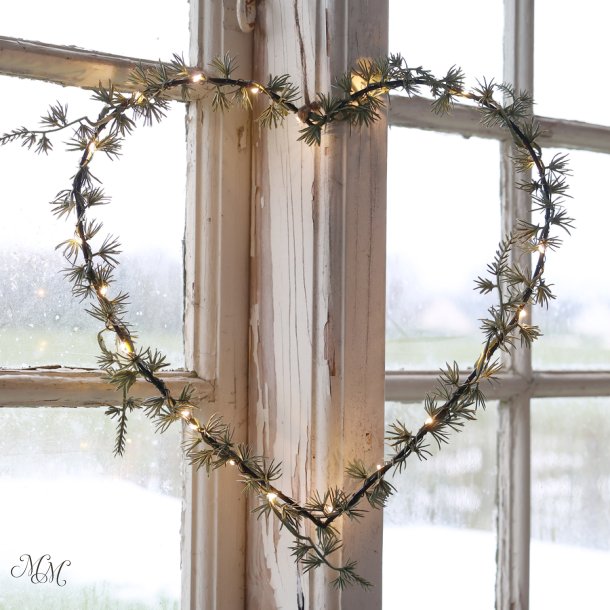 Fleur Hjertekrans med LED-lys