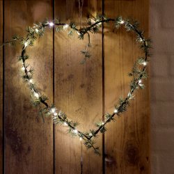 Fleur Hjertekrans med LED-lys
