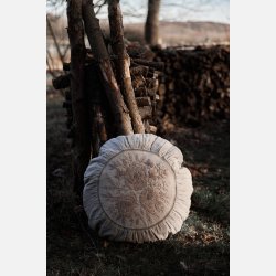 Pudebetr�k - Floret emb knit - �.50 cm - Natur
