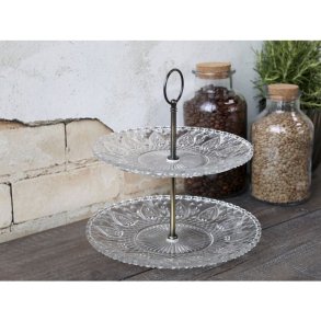 Etagere med 2 glasfade
