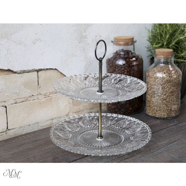 Etagere med 2 glasfade