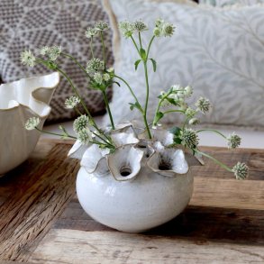 Vase med 12 huller til blomster - Antique creme