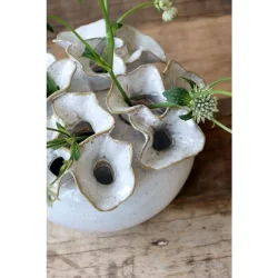 Vase med 12 huller til blomster - Antique creme