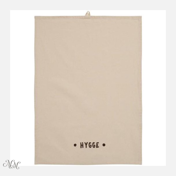 Viskestykke Hygge natur med brunt print
