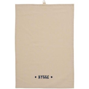 Viskestykke Hygge natur med m�rkebl�t print