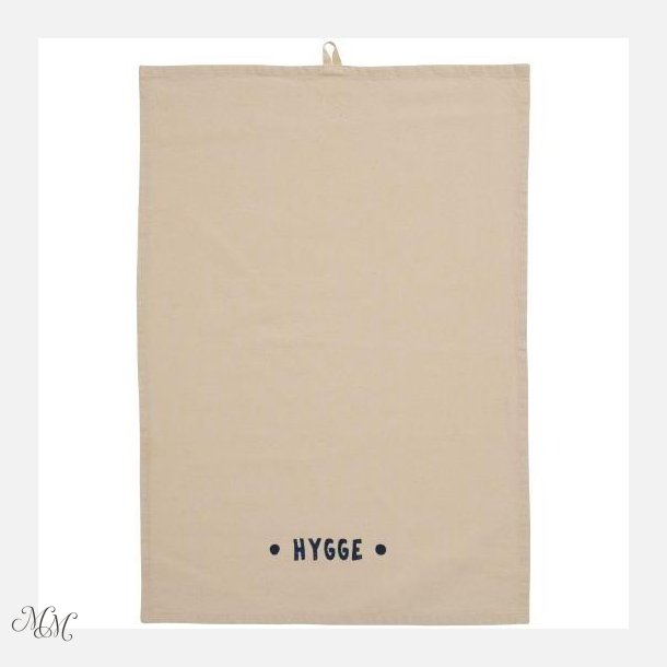 Viskestykke Hygge natur med m�rkebl�t print