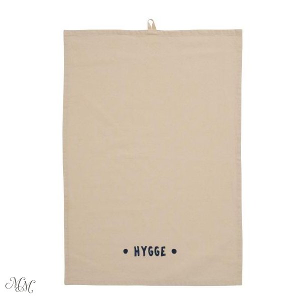 Viskestykke Hygge natur med m�rkebl�t print