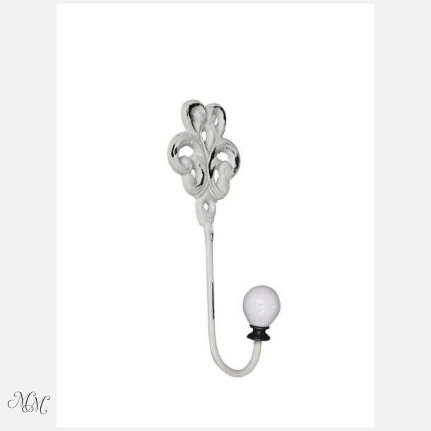 Knage med porcel�nknop og fransk dekor - antique creme