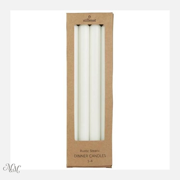 Adventlys - 1 - 4 �ske med 4 kronelys - Rustik pr�get tal - Hvid