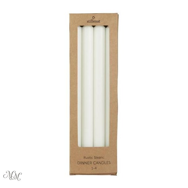 Adventlys - 1 - 4 �ske med 4 kronelys - Rustik pr�get tal - Hvid