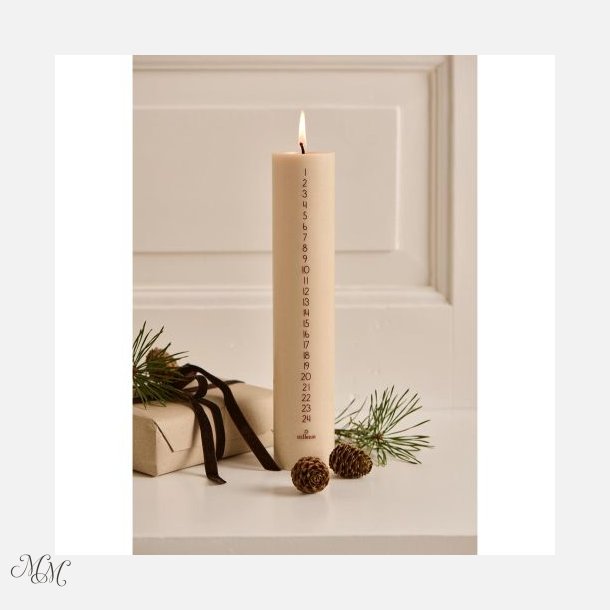 Kalenderlys 1 - 24 - Kit med rustic brown tal