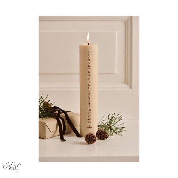 Kalenderlys 1 - 24 - Kit med rustic brown tal